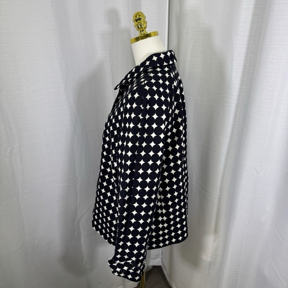 NEW Talbots Jackie Fit Polka Dot Blazer Jacket 100% Cotton Womens Size 14 Preppy - Picture 3 of 14